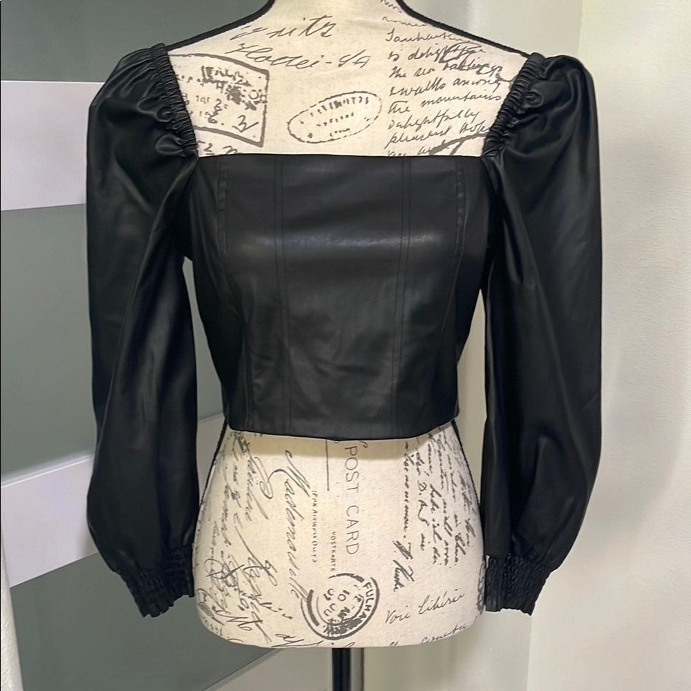 7 For All Mankind Black Crop Top